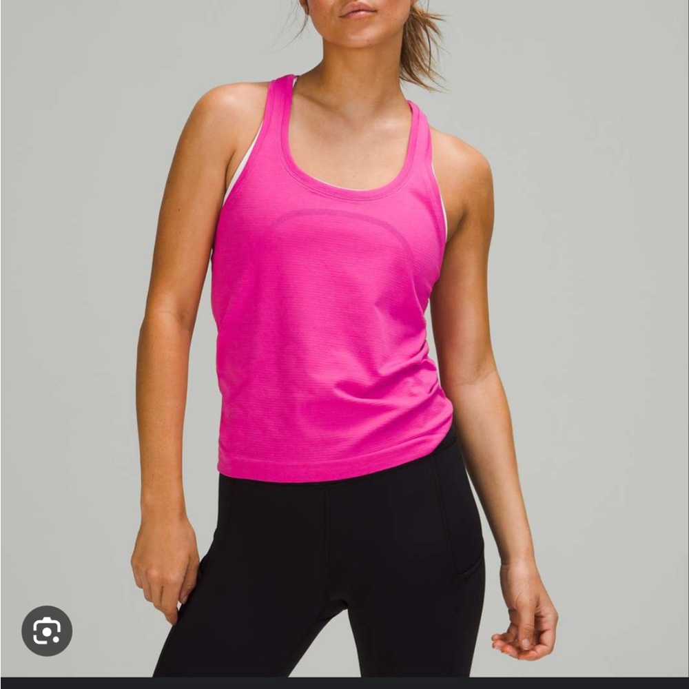 Sonic pink swiftly tech racer tank